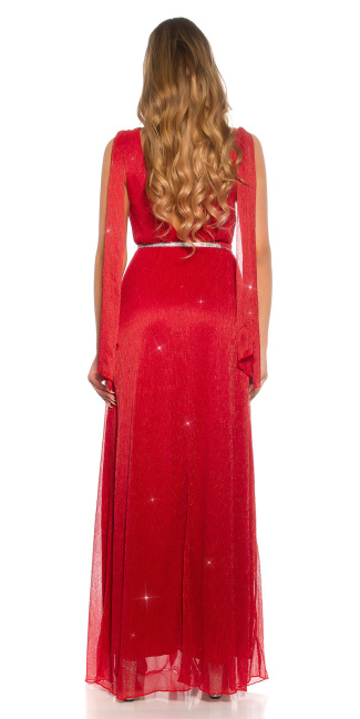 rood loper griekse goddess look jurk rood